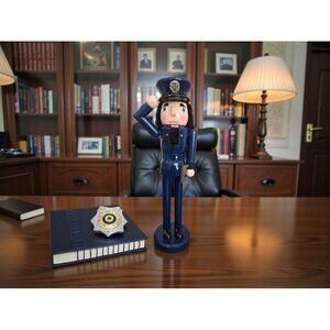 New Large Police Officer Cop Law Enforcement Christmas Holiday Nutcracker Decor